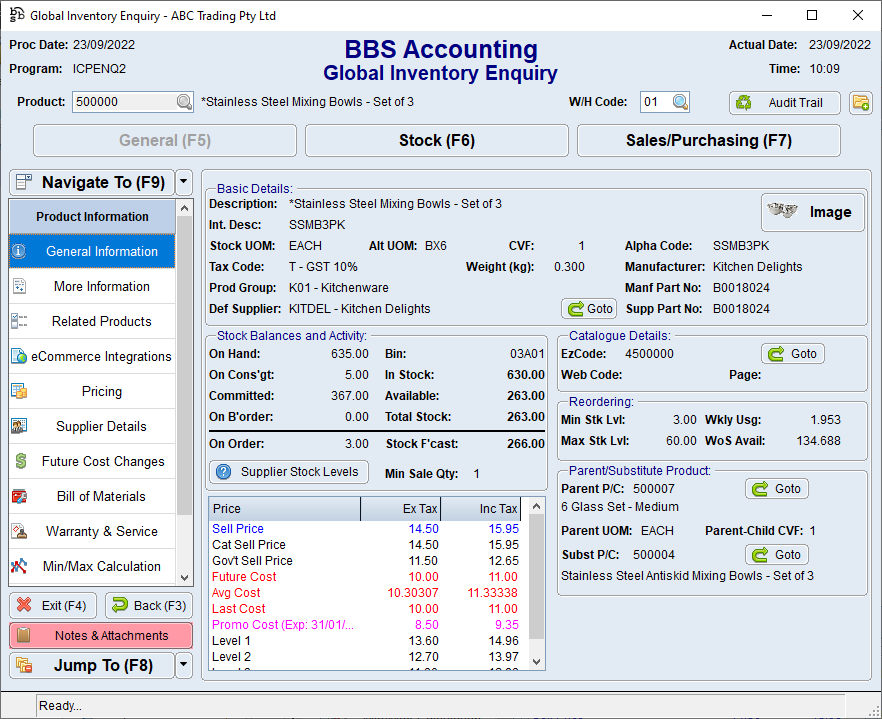 Global Inventory Enquiry Screen Global Inventory Enquiry Screen