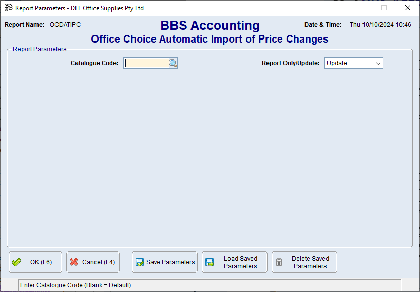 Office Choice Automatic Import of Price Changes Screen Office Choice Automatic Import of Price Changes Screen