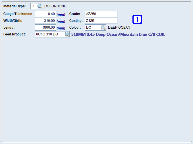 Product Masterfile Maintenance Sheetmetal Fabrication Tab Screen