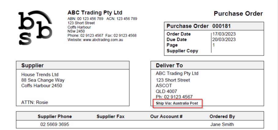 Purchase Order PDF