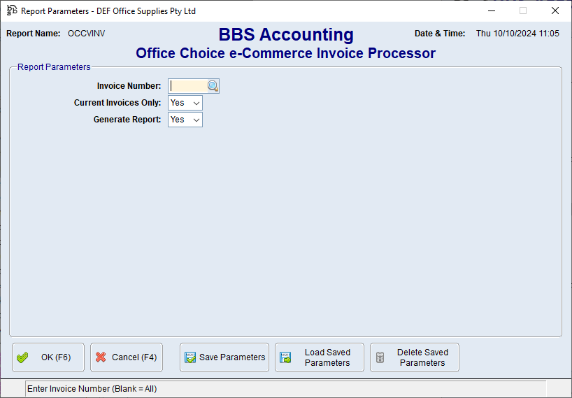 Office Choice e-Commerce Invoice Processor Screen Office Choice e-Commerce Invoice Processor Screen