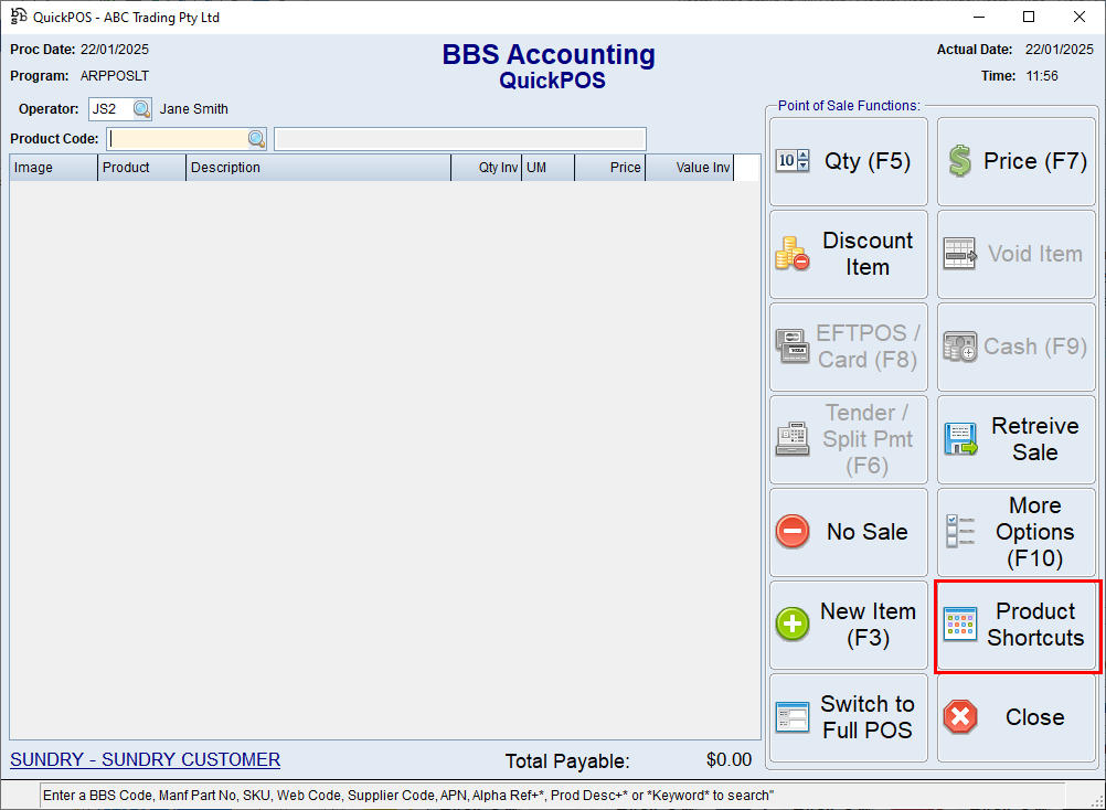 QuickPOS Screen QuickPOS Screen