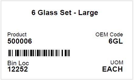Example of Racking Label