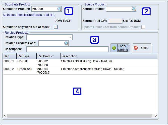 Product Masterfile Maintenance Related Products Tab Screen Product Masterfile Maintenance Related Products Tab Screen