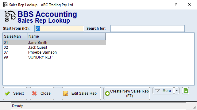 Example list type lookup Example list type lookup